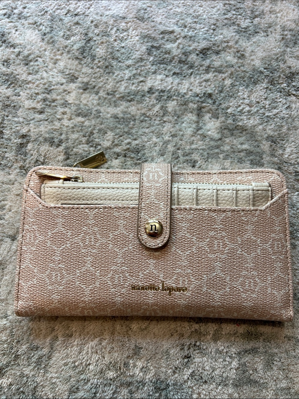 Nanette Lepore Pink Logo-Print snap closure Wallet